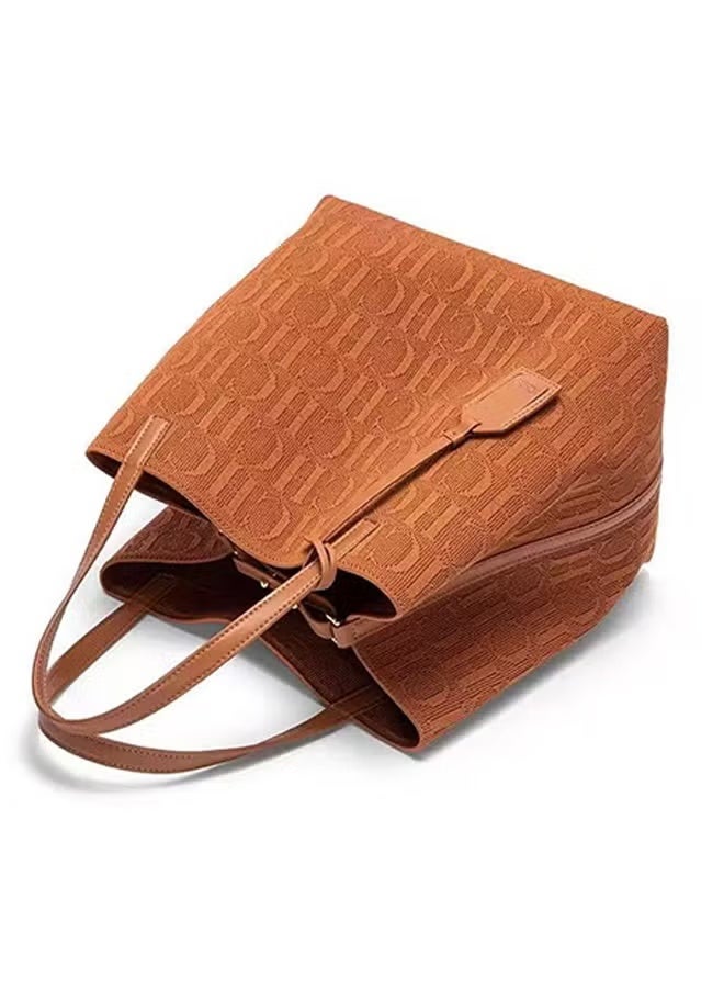 Chchmu CHCH New Fashionable Design Women's Large-capacity Tote Bag Brown - Image 2